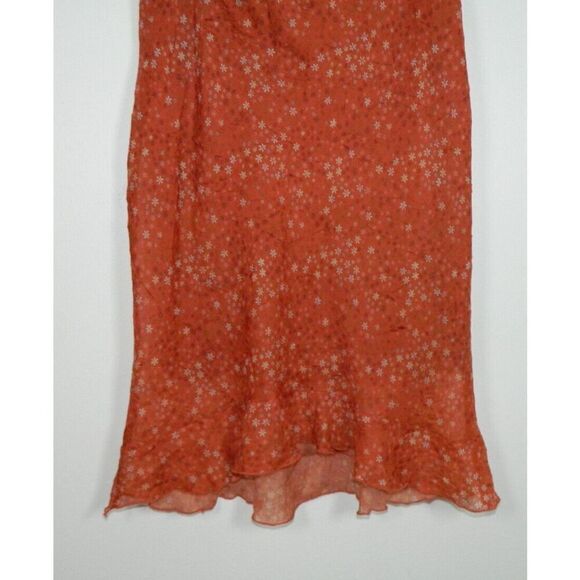 Gemini Skirts Size XXL Orange Floral Ruffle Hem Lined‎ Y2K Vintage - Picture 5 of 8